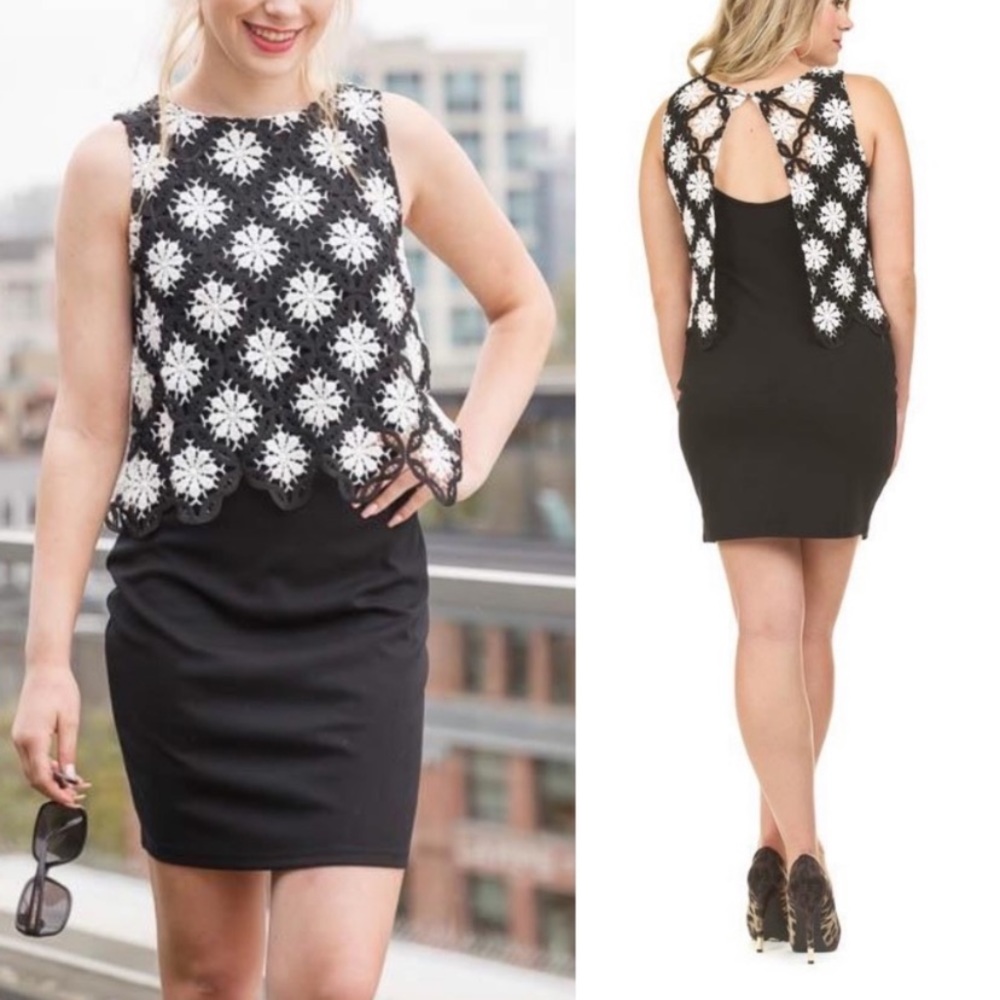 Papillon Minidress With Crochet Overlay